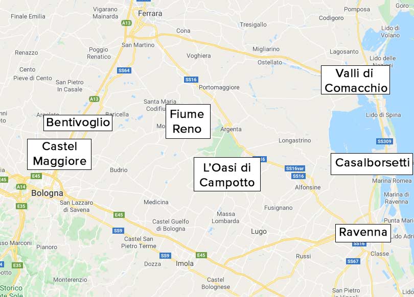 mappa Bologna al mare in 2 giorni